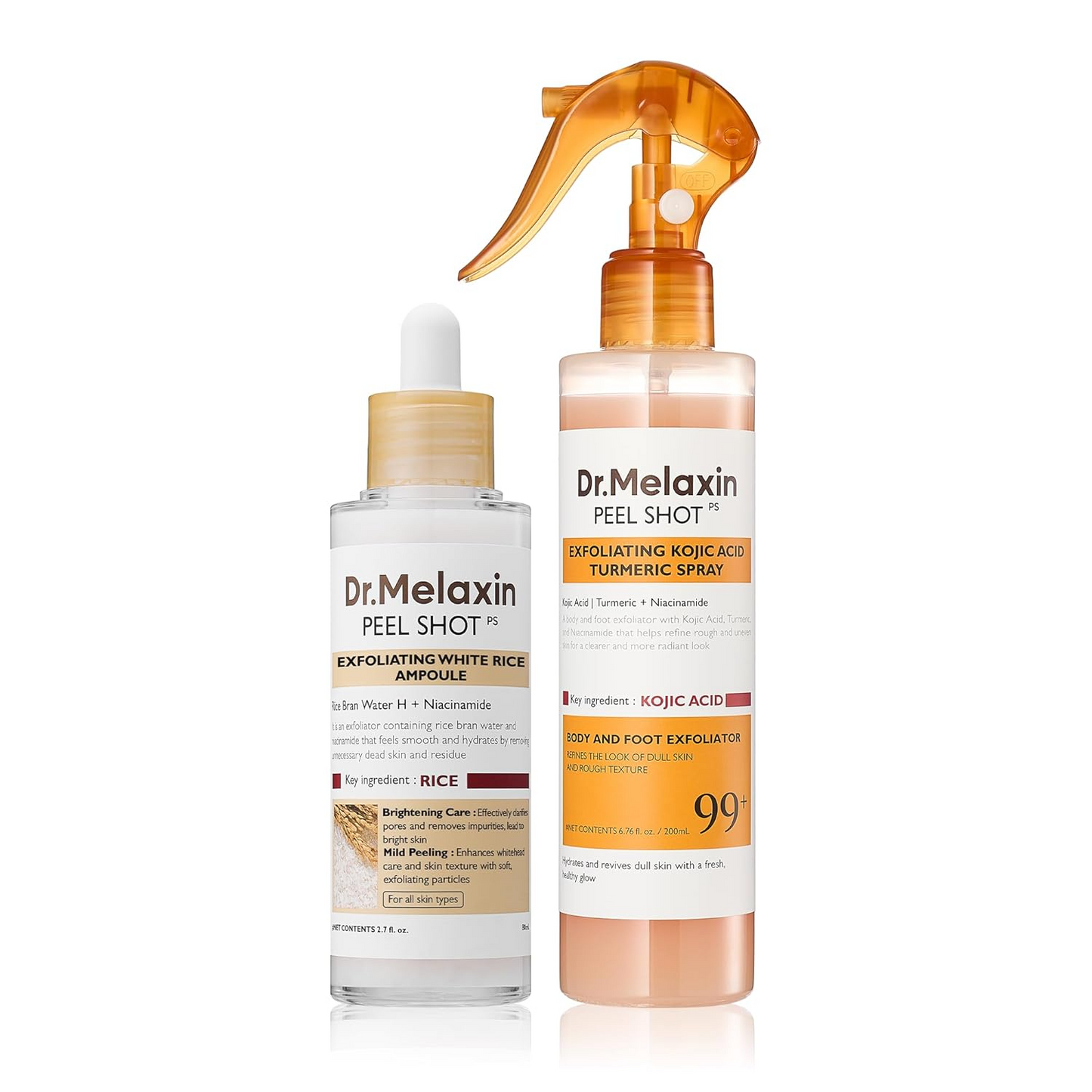 Dr.Melaxin Peel Shot Ampoule Duo (white+black）